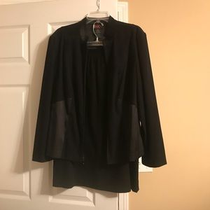 Black Suit Set: Black Jacket & Skirt